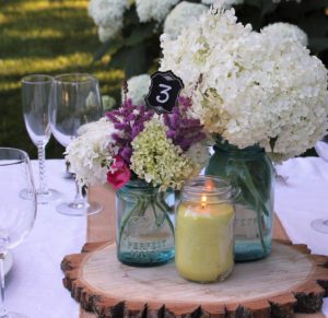 mosquito repellent candle as centerpiece
